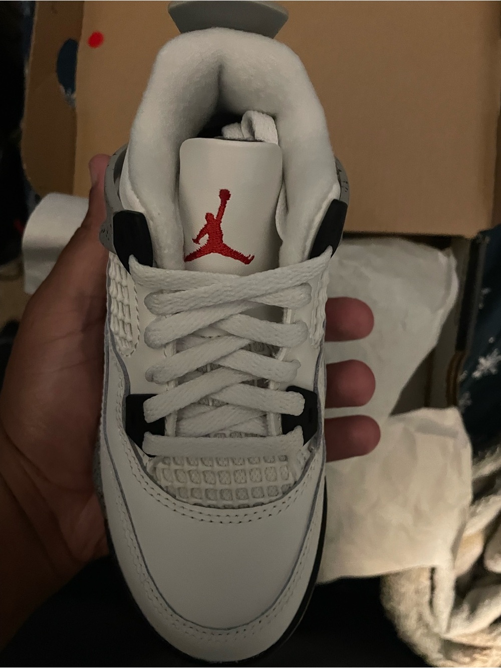 Jordan Retro Sneaker in White and Red with Black Accents